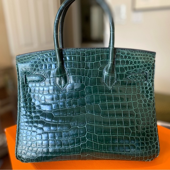 Hermes 30 Birkin in Green Crocodile - Picture 3 of 12